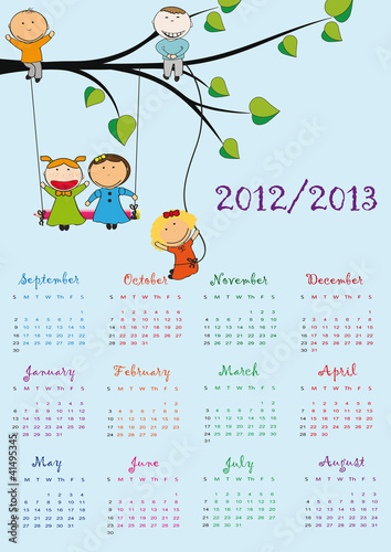 Illustration: School calendar School calendar