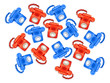 red and blue phones