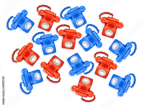 Photo: red and blue phones red and blue phones
