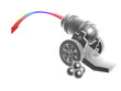 cannon with rainbow Trajectory