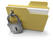 Private folder icon with security padlock, on white background