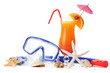 Diving equipment and summer refreshing drink