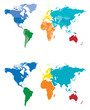 Color Continent and Country map
