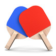 TableTennis'sPaddlesRedAndBlueFrontView