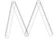 Folding ruler on white background