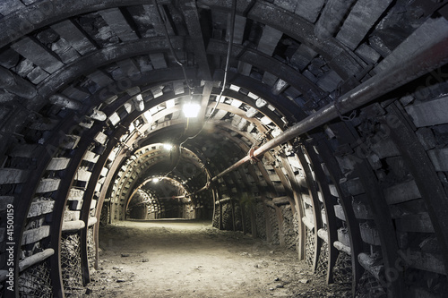 Photo: Underground tunnel in the coal mine Underground tunnel in the coal mine