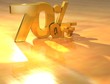 3D 70 Percent Gold Text 3D 70 Percent Gold Text