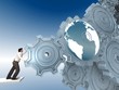 Businessman Turning a World