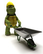tortoise Builder with a wheel barrow tortoise Builder with a wheel barrow