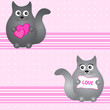 nice card. black cat. vector