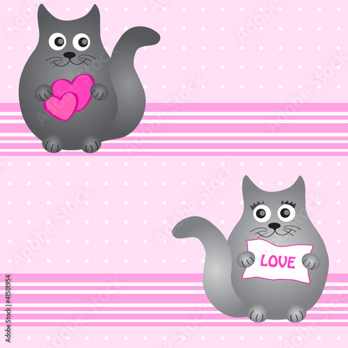Vektor: nice card. black cat. vector nice card. black cat. vector