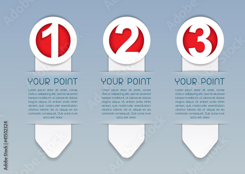 Vector: One, Two, Three vector progress icons in White One, Two, Three vector progress icons in White