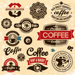 Coffee labels and badges. Retro style coffee vintage collection.