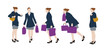 5 silhouettes de femme tenant des sacs - shopping