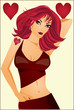 Poker hearts girl card Poker hearts girl card