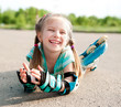 Little girl in roller skates