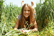Girl on the nature of the resting Girl on the nature of the resting