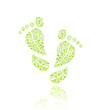 Go Green Eco Pattern in Foot Silhouette Go Green Eco Pattern in Foot Silhouette