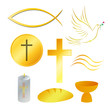 religion symbole, golden, vektor illustration