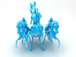 Cavalli blu azzurro corsa