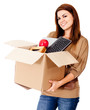 canvas print picture - Woman moving house
