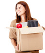 Happy woman moving