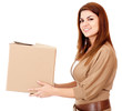 Woman delivering a package