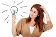 Thoughtful woman with an idea