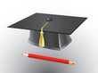 pencils and Graduation cap