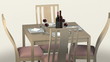 Wooden table and chairs. Tabe setup with wine. Wooden table and chairs. Tabe setup with wine.