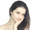 Portrait of clean beautiful girl touching hand face isolated on Portrait of clean beautiful girl touching hand face isolated on