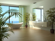 Modern Luxury Bathroom Design Interior with plants