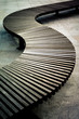 Curved wooden boarded bench 2