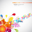 abstract colored background with flowers