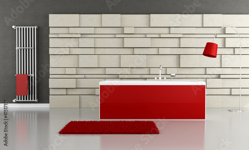 Illustration: Red bathroom Red bathroom
