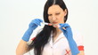 Close-up of a woman doctor with syringe Close-up of a woman doctor with syringe