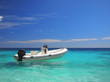 Speedboat in an emerald sea Speedboat in an emerald sea