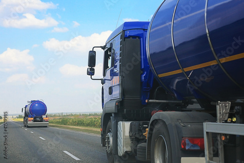 Photo: trailer with the tank goes trailer with the tank goes