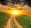 dirty road to sunset