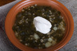 Green soup with nettles and barley