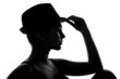 Silhouette of beautiful women with hat Silhouette of beautiful women with hat