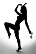 Silhouette of beautiful dancer in crazy pose Silhouette of beautiful dancer in crazy pose