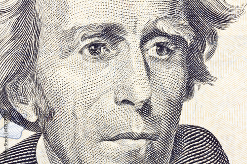 Photo: Andrew jackson Macro Close Up US Twenty Dollar Bill Andrew jackson Macro Close Up US Twenty Dollar Bill