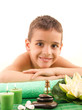 Photo: smiling boy with the physiatrist in therapy smiling boy with the physiatrist in therapy
