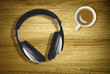 headphones and coffee