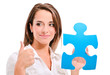 Foto: femme avec puzzle 2 femme avec puzzle 2
