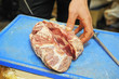 cutting meat