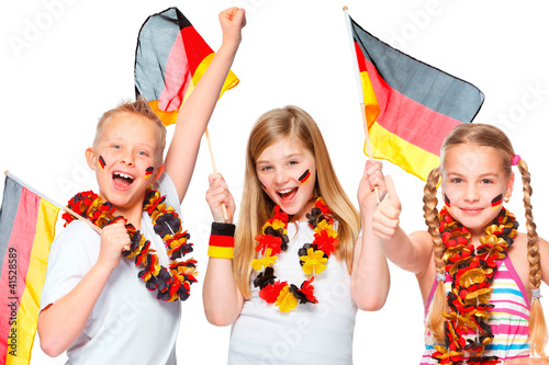 Foto: german soccer fans cheering german soccer fans cheering