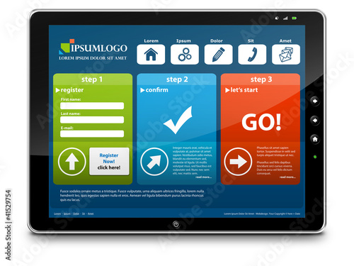 Illustration: Tablet-PC, Computer, Webdesign, Homepage, Internet, Monitor, Web Tablet-PC, Computer, Webdesign, Homepage, Internet, Monitor, Web
