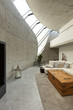 beautiful modern house in cement, interior, living room
